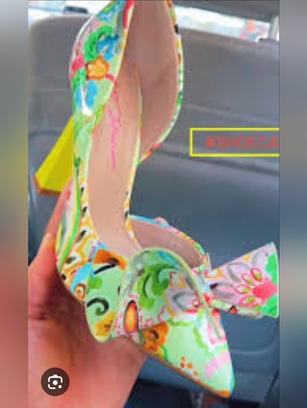 Betsey Johnson Mint Floral Bow Pointed-Toe Heels - Picture 8 of 9